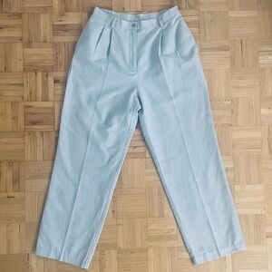 Liz Claiborne Chino Linen-Cotton Trousers, Women’s Soft Blue size 10